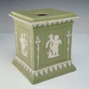Wedgwood Sage Green Jasperware Four Seasons Square Plinth