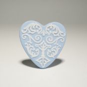Wedgwood Blue Jasperware Heart Brooch Pin