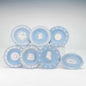 7pc Wedgwood Blue Jasperware Decorative Dishes and Sweetmeat Plates