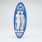 Wedgwood Jasperware Blue and White Miniature Oval Plaque
