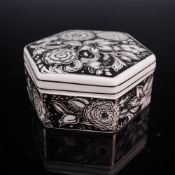 Wedgwood Susie Cooper Design Silver Luster Hexagonal Bone China Trinket Box