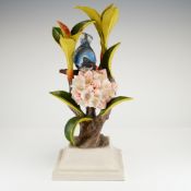 Boehm Porcelain Figurine, Black Throated Blue Warbler
