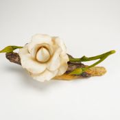 Boehm Bone Porcelain Sculpture, White Rose 200-55-W