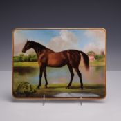 Royal Worcester George Stubbs Lord Bolingbrokes Brood Mare Porcelain Dish