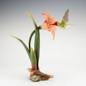 Boehm Porcelain Figurine, Ruby-throated Hummingbird with Moundlily Yucca 40350