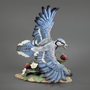 Boehm Porcelain Figurine, Blue Jay with Strawberries 40500