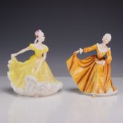 Two Royal Doulton Porcelain Figurines, Ninette HN 2379 and Kirsty HN 2381