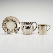 3pc Wedgwood Creamware Ceramics with Silver Luster Decoration