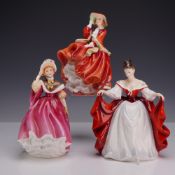 Three Royal Doulton Figurines- Top o' Hill HN1834, Sunday Morning 2184 & Sara 2265