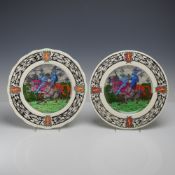 2pc Royal Doulton Seriesware King Arthurs Knights Plates