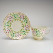 2pc Wedgwood Hand Painted Bone China Tea Cup and Saucer Set