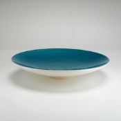 Wedgwood Turned Turquoise Glaze Shallow Ceramic Bowl