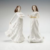 2pc Royal Doulton Figurines, Greetings HN4250 and Loving Thoughts HN3948