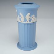 Wedgwood Light Blue Jasperware Fluted Spill Vase
