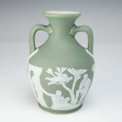 Wedgwood Sage Green Jasperware Miniature Portland Vase