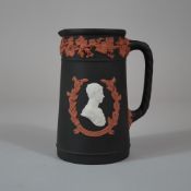 Wedgwood Black Basalt and Three-Color Jasperware Royal Wedding Commemorative Jug