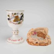 Two Royal Doulton Limited Edition Cup and Figurine Collectibles
