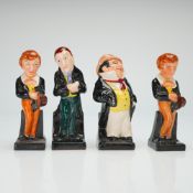 4pc Royal Doulton Charles Dickens Series Ceramic Figurines, M45, 77 & 88