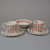 5pc Wedgwood for Martha Stewart Alphabet Pattern Earthenware Set