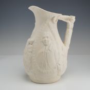 Josiah Wedgwood Commemorative Parian Ware Pitcher, Matte