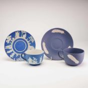 4pc Wedgwood Jasperware Two Cups with Two Saucers