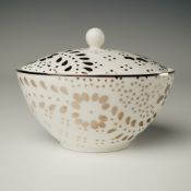 Wedgwood Embroidered Bone China Sugar Bowl and Lid by Jasper Conran