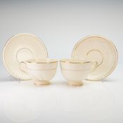 4pc Wedgwood & Barlaston of Etruria Cup and Saucer Sets, Edme