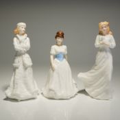 3pc Royal Doulton Figurines, Melody HN4117, Love HN4640, & Loving HN3389