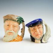 Two Royal Doulton Character Jugs, Robinson Crusoe D6532 and Capt Ahab D6500