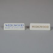 2pc Wedgwood Ceramic Dealer Display Signs