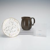 Lot of 3 Vera Wang for Wedgwood Items Including Gilded Leaf Dish and Naturals Pitcher