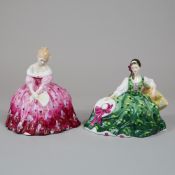 2pc Royal Doulton Porcelain Figurines Victoria HN2471 and Elyse HN 2474