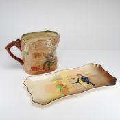 2pc Royal Doulton Dickensware Peggotty Pitcher and Mr. Toots & Captain Cuttle Platter