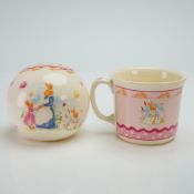 Two Royal Doulton Bunnykins Bone China Money Ball and Mug