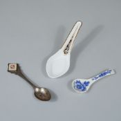 3pc Decorative Spoons Including Two Wedgwood and a Silver-Plated Souvenir Spoon