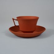 2pc Wedgwood Rosso Antico Teacup and Saucer