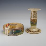 2pc Royal Doulton King Arthur's Knights Seriesware Candlesticks