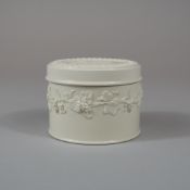 Wedgwood Embossed Queensware Cream on Cream Lidded Jar