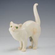Wedgwood Glazed Ceramic Arching Cat Figurine