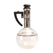 Inland Glass Works Art Deco XXX Hand Blown Glass and Silver Painted Carafe with Stopper