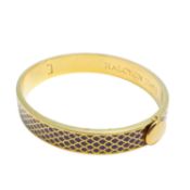 Halcyon Days Gold-Plated Salamander Enamel Hinged Bangle Bracelet