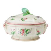 K and G Luneville Faience Lidded Soup Tureen with Artichoke Finial