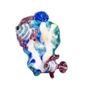 Studio Artist Lampwork Glass Aquatic Fish Button