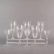 A Collection of Eight Cambridge Etched Crystal Stemware