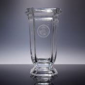 Mikasa Baron Pattern Lead Crystal Commemorative Vase for Pine Crest School