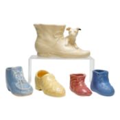 5pc American Pottery Ceramic Shoes