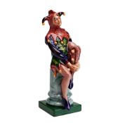 Royal Doulton Artists Copy Figurine with Rare Bottle Green Base, The Jester HN2016