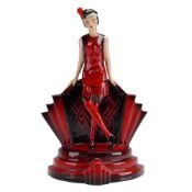 Peggy Davies Art Deco Colorway Figurine, Ruby Fusion