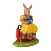 Royal Doulton Bunnykins Prototype Figurine, Sitting on a Suitcase