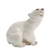 Lomonosov Porcelain Figurine of a Polar Bear Cub